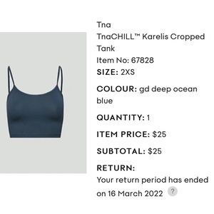 Aritizia cropped tank xxs